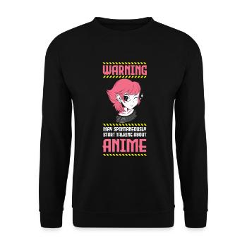 Warning can start talking spontaneously - Unisex Sweatshirt - black - Front - Alina (178cm) & Michal (187cm)