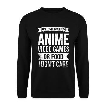 Es Sei Denn, Es Handelt Sich Um Anime-videospiele - Unisex Pullover - Schwarz - Vorne - Alina (178cm) & Michal (187cm)