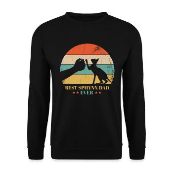 Best Sphynx Father Ever Design For - Unisex Sweatshirt - black - Front - Alina (178cm) & Michal (187cm)