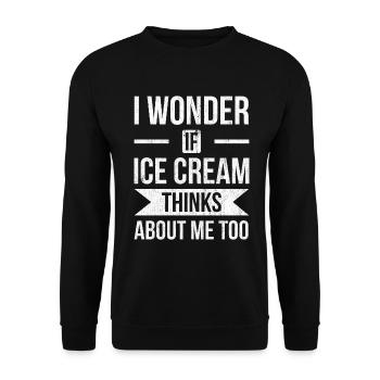 Je me demande si Ice Cream for Frozen et moi - Sweat-shirt Unisexe - noir - Devant - Alina (178cm) & Michal (187cm)