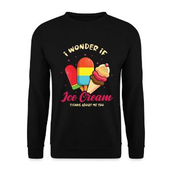 Je me demande si Ice Cream for Frozen et moi - Sweat-shirt Unisexe - noir - Devant - Alina (178cm) & Michal (187cm)