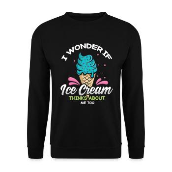 Je me demande si Ice Cream for Frozen et moi - Sweat-shirt Unisexe - noir - Devant - Alina (178cm) & Michal (187cm)