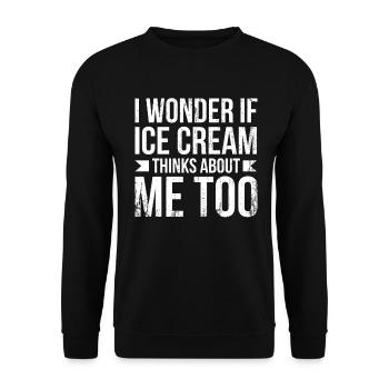 Je me demande si Ice Cream for Frozen et moi - Sweat-shirt Unisexe - noir - Devant - Alina (178cm) & Michal (187cm)