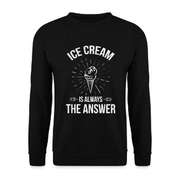 Eiscreme Ist Immer Die Antwort Auf Gefrorene - Unisex Pullover - Schwarz - Vorne - Alina (178cm) & Michal (187cm)