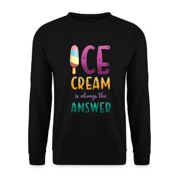 Eiscreme Ist Immer Die Antwort Auf Gefrorene - Unisex Pullover - Schwarz - Vorne - Alina (178cm) & Michal (187cm)