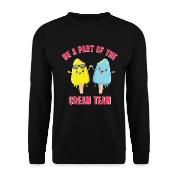 Seien Sie Ein Teil Des Sahneteams Für Gefrorene - Unisex Pullover - Schwarz - Vorne - Alina (178cm) & Michal (187cm)