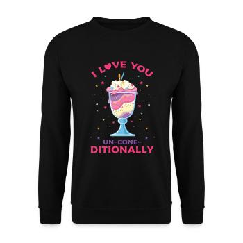 Je t’aime sans Kegel-ditionally pour Frozen - Sweat-shirt Unisexe - noir - Devant - Alina (178cm) & Michal (187cm)