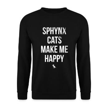 Sphynx cats make me happy Design For - Unisex Sweatshirt - black - Front - Alina (178cm) & Michal (187cm)