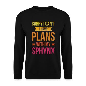 Sorry, I can't make plans with my - Unisex Sweatshirt - black - Front - Alina (178cm) & Michal (187cm)