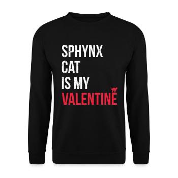 Sphynx-katze Ist Mein Valentinsgruß-entwurf Für - Unisex Pullover - Schwarz - Vorne - Alina (178cm) & Michal (187cm)