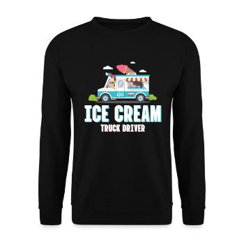 Eiswagenfahrer Für Gefrorenen Süßen Fan - Unisex Pullover - Schwarz - Vorne - Alina (178cm) & Michal (187cm)