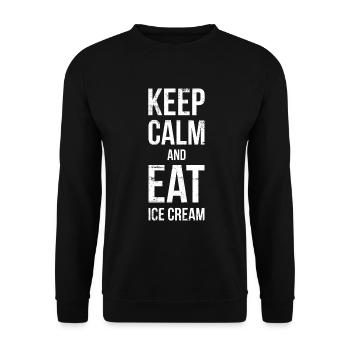 Restez calme et mangez de la crème glacée pour les amateurs de bonbons surgelés - Sweat-shirt Unisexe - noir - Devant - Alina (178cm) & Michal (187cm)