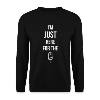 Je ne suis ici que pour le sucré congelé à cause de la crème glacée - Sweat-shirt Unisexe - noir - Devant - Alina (178cm) & Michal (187cm)