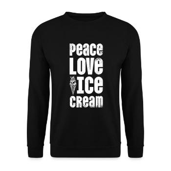 Friedensliebes-eiscreme Für Gefrorenen Süßen Fan - Unisex Pullover - Schwarz - Vorne - Alina (178cm) & Michal (187cm)