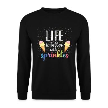 La vie est meilleure avec des saupoudrages pour frozen sweet fan - Sweat-shirt Unisexe - noir - Devant - Alina (178cm) & Michal (187cm)