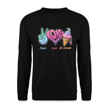 Friedensliebes-eiscreme Für Gefrorenen Süßen Fan - Unisex Pullover - Schwarz - Vorne - Alina (178cm) & Michal (187cm)