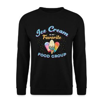 Ice cream is my favorite food group - Unisex Sweatshirt - black - Front - Alina (178cm) & Michal (187cm)