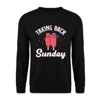 Sonntag Für Gefrorenen Süßen Fan Zurücknehmen - Unisex Pullover - Schwarz - Vorne - Alina (178cm) & Michal (187cm)