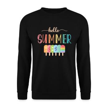 Hallo Sommer-eiscreme-design Für Gefrorene - Unisex Pullover - Schwarz - Vorne - Alina (178cm) & Michal (187cm)