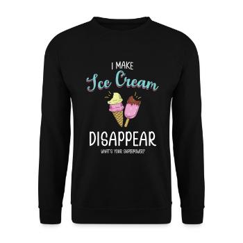 I make ice cream disappear, what you need for - Unisex Sweatshirt - black - Front - Alina (178cm) & Michal (187cm)
