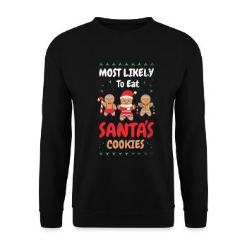 Très probablement mange des biscuits du Père Noël pour - Sweat-shirt Unisexe - noir - Devant - Alina (178cm) & Michal (187cm)