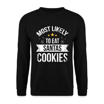 Très probablement mange des biscuits de Noël pour - Sweat-shirt Unisexe - noir - Devant - Alina (178cm) & Michal (187cm)
