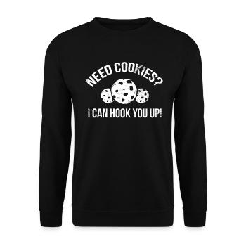 Need cookies I need for baker or bake - Unisex Sweatshirt - black - Front - Alina (178cm) & Michal (187cm)