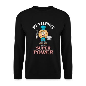 Baking is my superpower for baking or baking - Unisex Sweatshirt - black - Front - Alina (178cm) & Michal (187cm)
