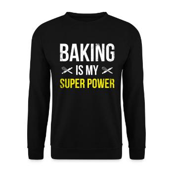 Baking is my superpower for bakers or baking - Unisex Sweatshirt - black - Front - Alina (178cm) & Michal (187cm)