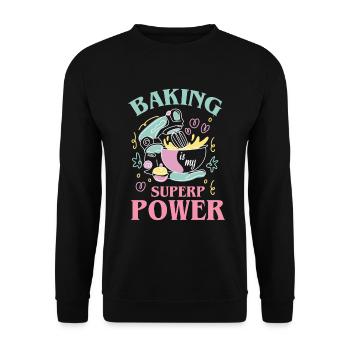 Baking is my superpower for bakers or baking - Unisex Sweatshirt - black - Front - Alina (178cm) & Michal (187cm)