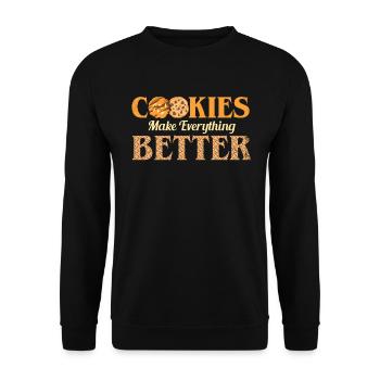 Cookies Make Everything Better For The Baker Or That - Unisex Sweatshirt - black - Front - Alina (178cm) & Michal (187cm)