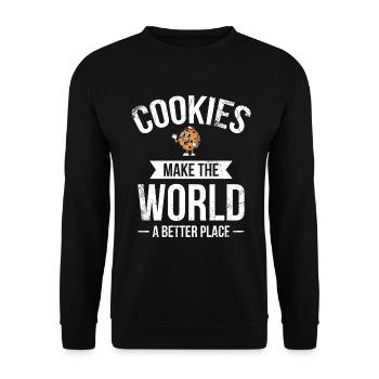 Cookies Make the World Better For Baker Or - Unisex Sweatshirt - black - Front - Alina (178cm) & Michal (187cm)