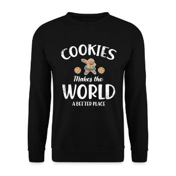 Cookies Make The World Better For Baker Or - Unisex Sweatshirt - black - Front - Alina (178cm) & Michal (187cm)