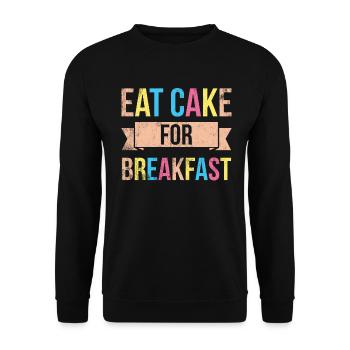 Mangez des gâteaux pour le petit-déjeuner pour les boulangers ou - Sweat-shirt Unisexe - noir - Devant - Alina (178cm) & Michal (187cm)