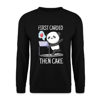 First Cardio, Then Cake For Bakers Or Baking Fans - Unisex Sweatshirt - black - Front - Alina (178cm) & Michal (187cm)