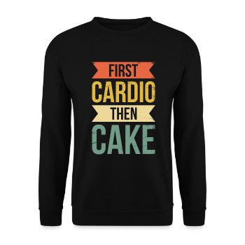 D’abord cardio, puis gâteau pour les boulangers ou - Sweat-shirt Unisexe - noir - Devant - Alina (178cm) & Michal (187cm)