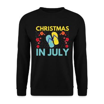 Christmas in July design for Christians and beach - Unisex Sweatshirt - black - Front - Alina (178cm) & Michal (187cm)