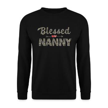 Gesegnetes Kindermädchen Für Großmutter Oma - Unisex Pullover - Schwarz - Vorne - Alina (178cm) & Michal (187cm)