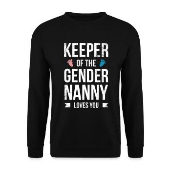 Keep The Gender, Nanny Loves You For - Unisex Sweatshirt - black - Front - Alina (178cm) & Michal (187cm)