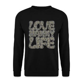 Liebe Nanny Life Für Großmutter Oma - Unisex Pullover - Schwarz - Vorne - Alina (178cm) & Michal (187cm)