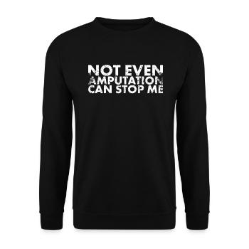 Nicht Einmal Eine Amputation Kann Mich Davon - Unisex Pullover - Schwarz - Vorne - Alina (178cm) & Michal (187cm)