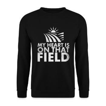 My heart is on this field design for farmer - Unisex Sweatshirt - black - Front - Alina (178cm) & Michal (187cm)