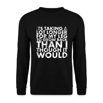 Es Dauert Viel Länger, Bis Mein Bein Wieder - Unisex Pullover - Schwarz - Vorne - Alina (178cm) & Michal (187cm)
