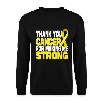 Merci Cancer de m’avoir rendu fort - Sweat-shirt Unisexe - noir - Devant - Alina (178cm) & Michal (187cm)
