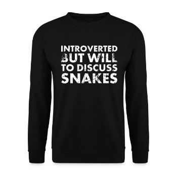 Introverted but ready to queue up for - Unisex Sweatshirt - black - Front - Alina (178cm) & Michal (187cm)