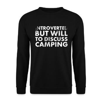 Introverted but ready to camping for A - Unisex Sweatshirt - black - Front - Alina (178cm) & Michal (187cm)