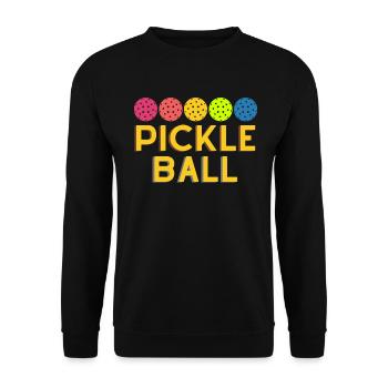 Pickleball design for Pickleball players or - Unisex Sweatshirt - black - Front - Alina (178cm) & Michal (187cm)