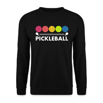 Pickleball design for Pickleball players or - Unisex Sweatshirt - black - Front - Alina (178cm) & Michal (187cm)