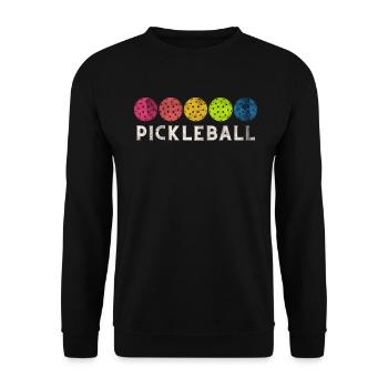 Pickleball Design Für Pickleball Player Oder - Unisex Pullover - Schwarz - Vorne - Alina (178cm) & Michal (187cm)