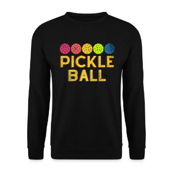 Pickleball design for Pickleball players or - Unisex Sweatshirt - black - Front - Alina (178cm) & Michal (187cm)